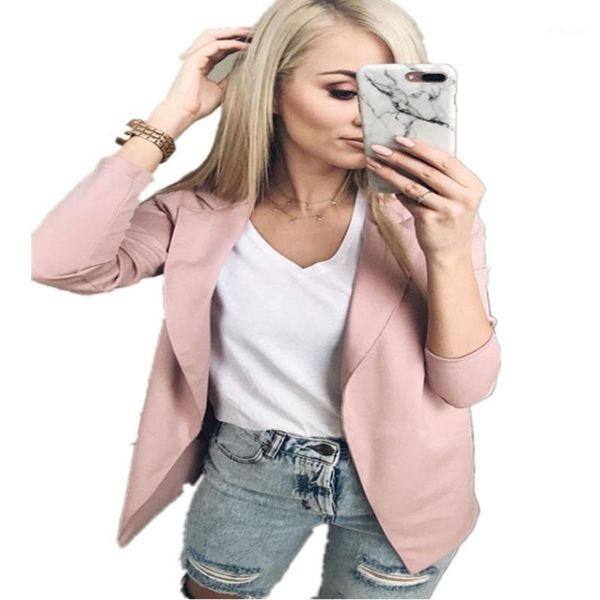 

women's suits & blazers women blazer long sleeve slim cardigan plain color coat open front jackets fashion formal business meeting clo, White;black