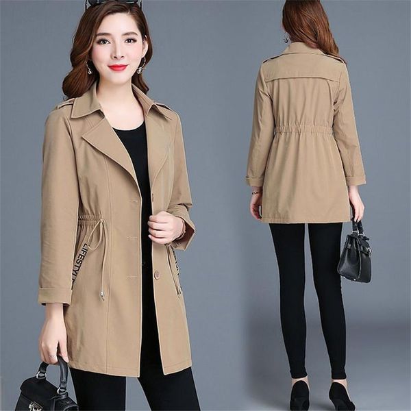 

women's jackets 2021 autumn women jacket coat long sleeve casual zipper female windbreaker single-breasted vintage outerwear p735, Black;brown