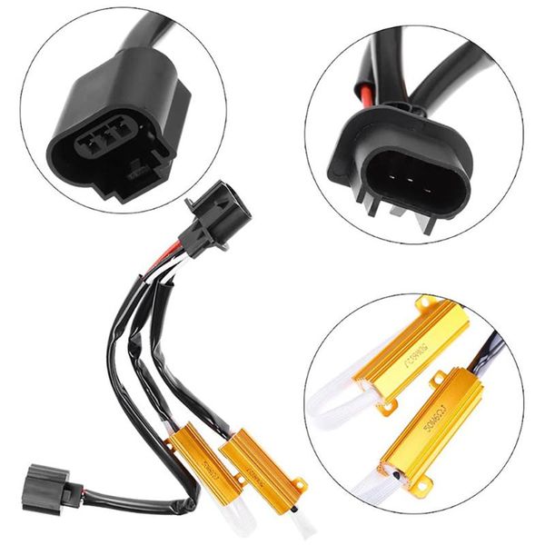 

car headlights h13 9008 50w 6ohm/8ohm led headlight bulbs canbus decoder error canceler dual-relays load resistors h/l beam h4 9003 9007 2pc