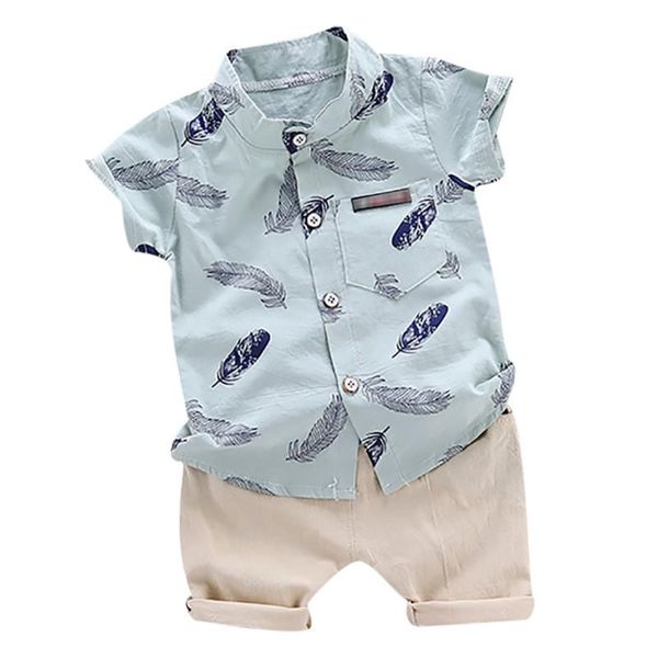 

clothing sets summer fashion kids clothes children boys lapel short sleeve cartoon shirt+shorts suit set, White