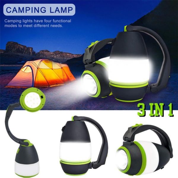 

high power camping lantern light rechargeable 3 in1 led tent lamp emergency worklight portable lanterns