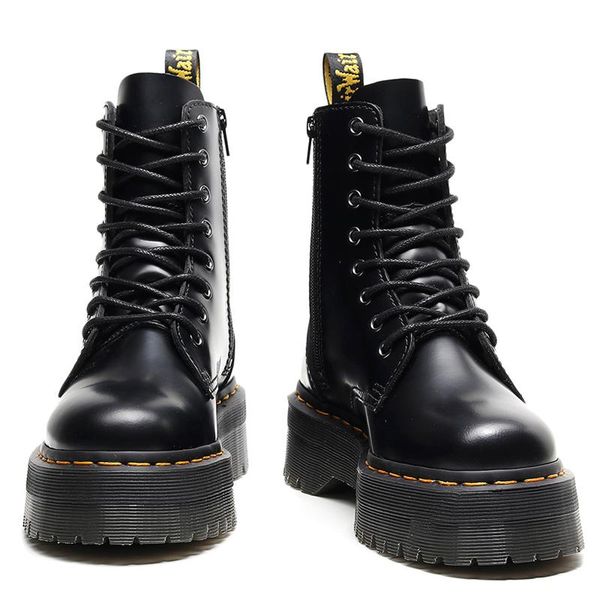 

winter boots women zipper ankle lace up platform shoes woman 2021 militares riding female botas mujer black