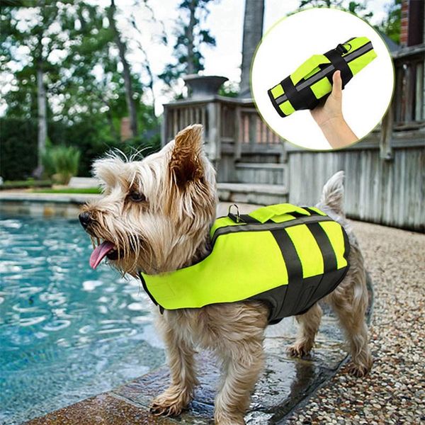

dog collars & leashes summer reflective yellow life swimsuit vest with d ring for leash breathable jacket vests puppy rescue wear