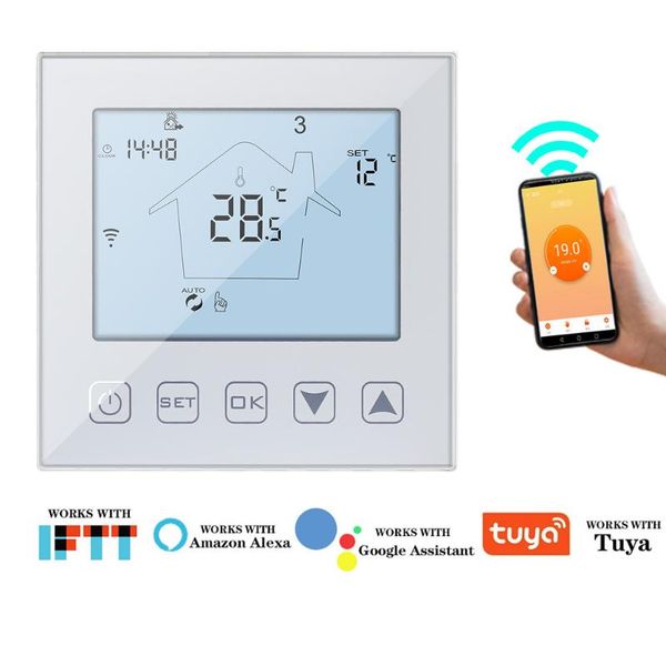 

smart home control wifi thermostat 16a 3a touch warm floor temperature controller electric heating tuya app remote