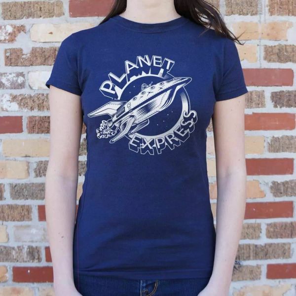 

planet express spaceship t-shirt | short sleeve graphic tee for women, White;black