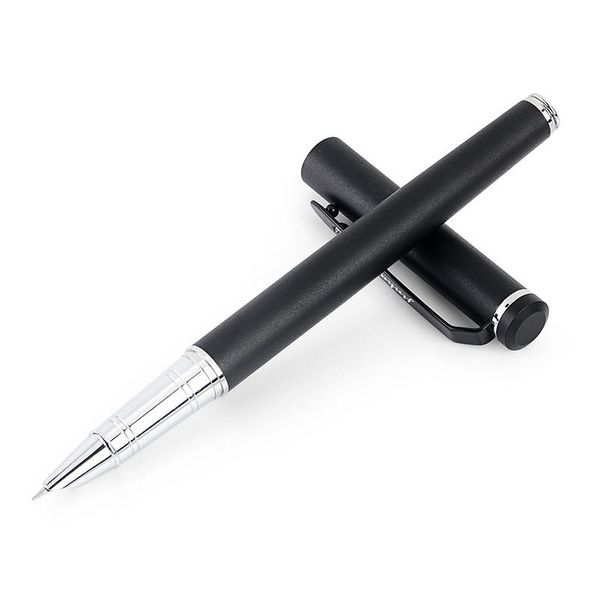 

finance standard type iraurita fountain pens metal black silver office business ink pen 0.38mm stationery supplies