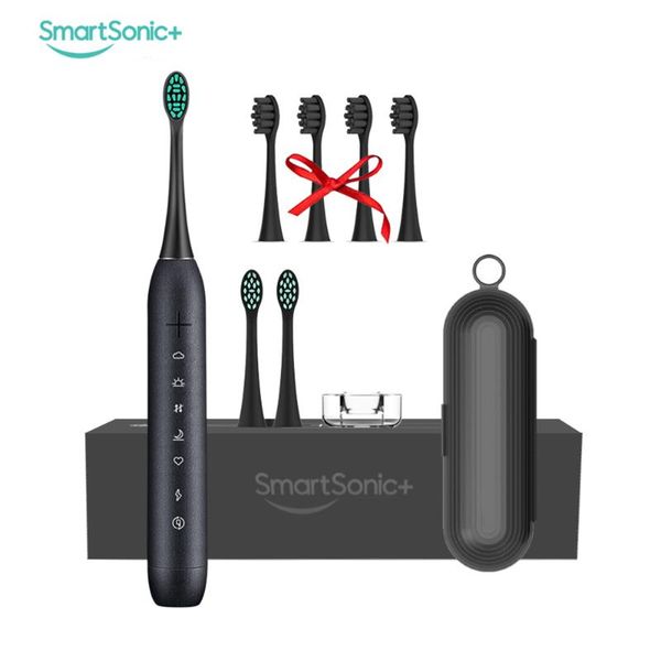 

smart electric toothbrush smartsonic t6 upgrade sonic tooth brush ultrasonic automatic chargeable waterproof ipx7 with 2 heads