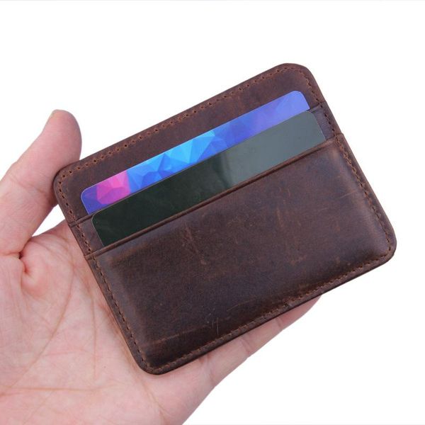 

men slim minimalist front pocket wallet leather id holder wallets, Red;black