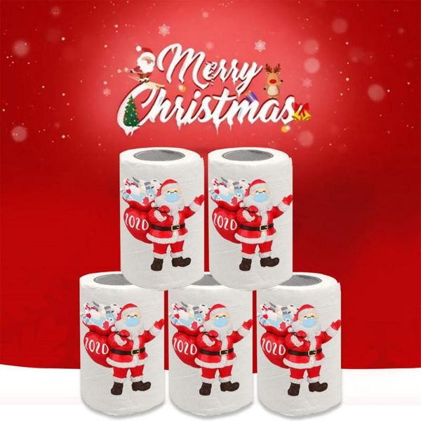 

roll christmas tissue 3 layers santa claus printed toilet paper kitchen disposable napkin funny decoration gift