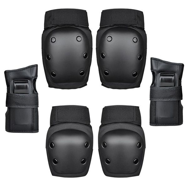 

pc set knee pads, elbow pads and wrist pads. s for children &adults &, Black;gray