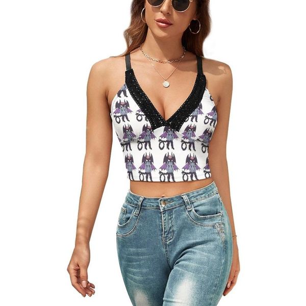 

women's tanks & camis devilman crybaby tank night out basic camisole teens print mini crop, White