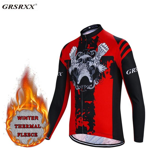 

cycling jersey keep warm long sleeve men's bike 2021 pro bicycle team wear mtb shirts for males racing jackets, Black;red