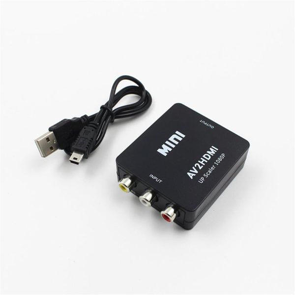 

audio cables & connectors av to -compatible converter av2 composite cvbs 3rca1080p adapter video upscaler high definition