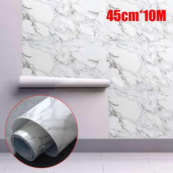 

wallpapers 10m kitchen marble wallpaper wall paper countersticker self adhesive waterproof bathroom decor