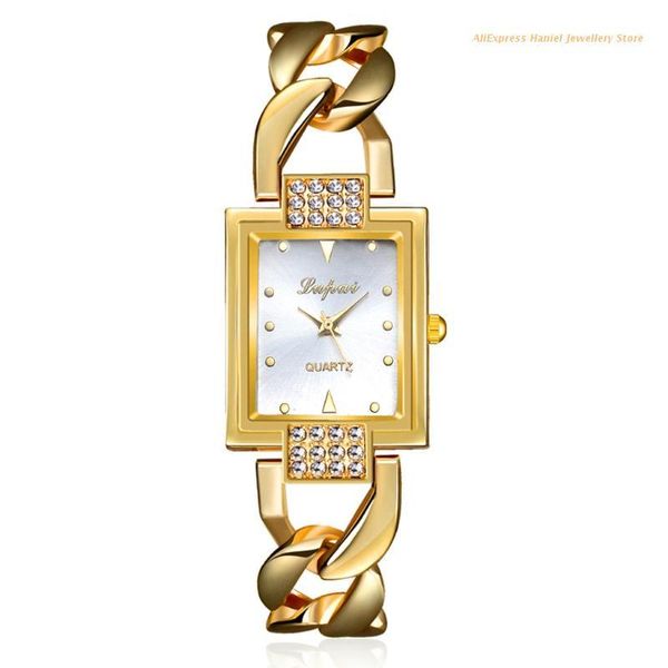 

wristwatches lady women's bracelet watch stainless steel gold crystal rhinestone quartz dropship, Slivery;brown