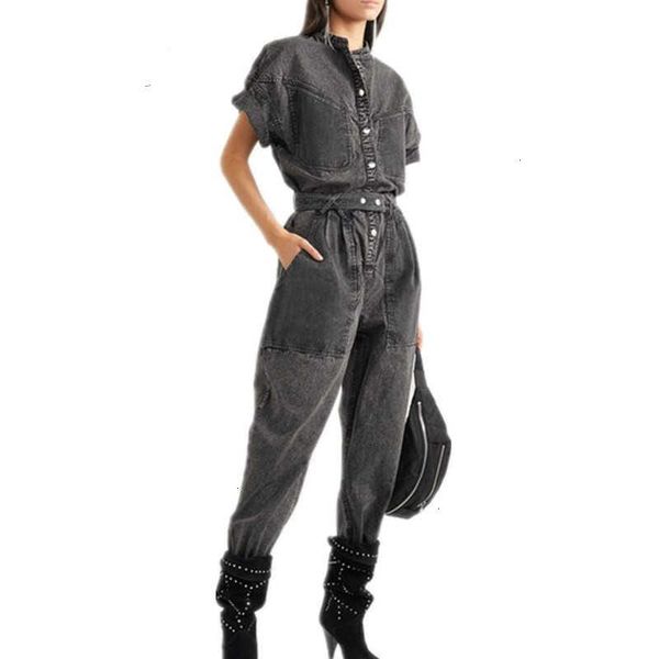 

women's jumpsuits & rompers runway denim womens jumpsuit 2021 streetwear women overalls loose batwing sleeve long black jeans b055, Black;white