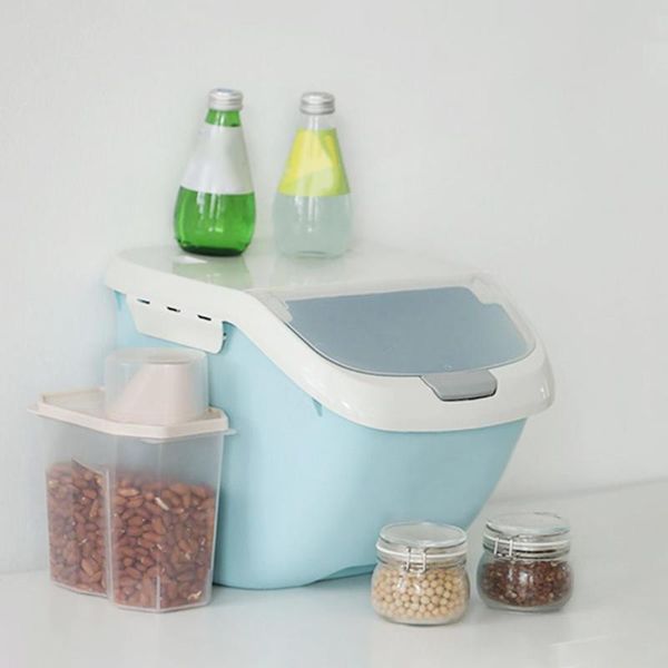 

storage bottles & jars 6kg rice box grain cereal dispenser flip lid food organizer container