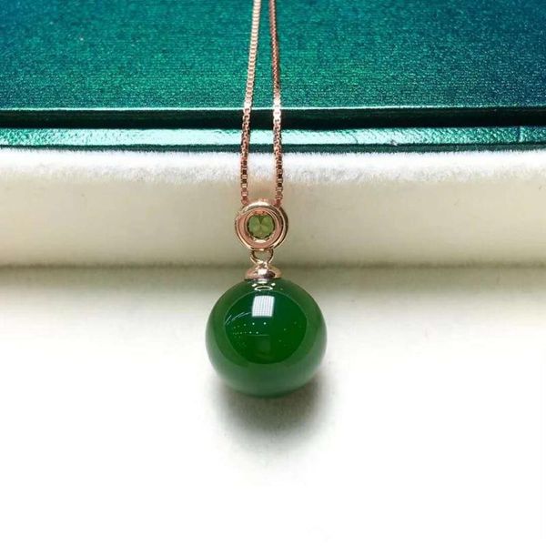 

lockets 18k gold inlaid hetian jasper bead pendantj46#, Silver