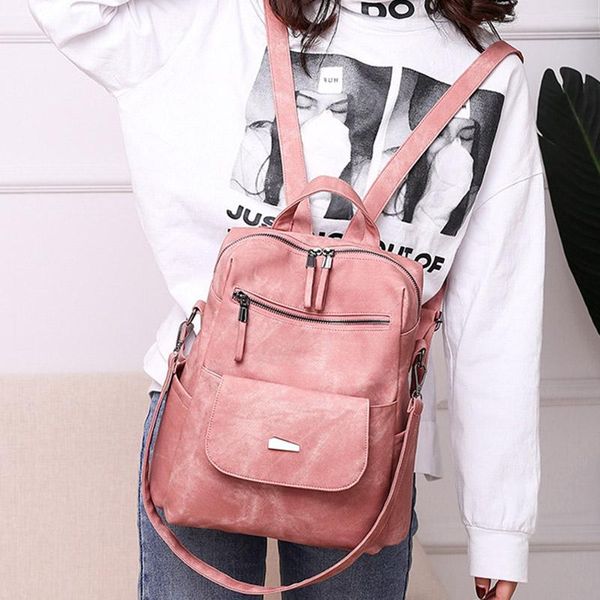 

outdoor bags aosbos women soft leather backpack fashion casual shoulder bag backpacks large capacity school pu solid mochila