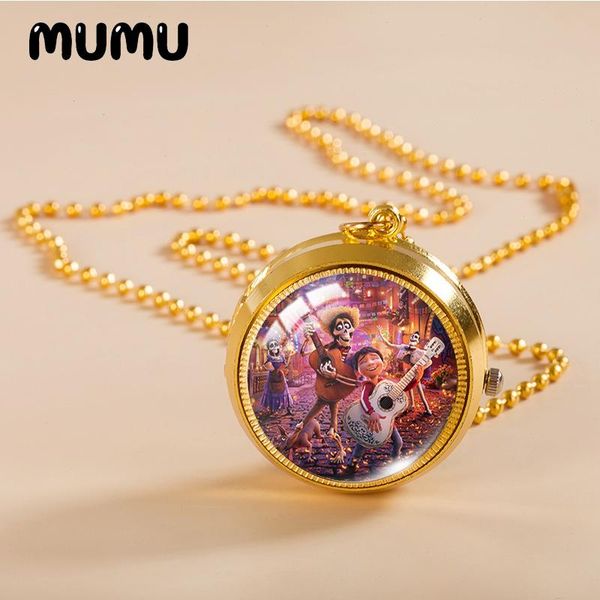 

pendant necklaces 2021 coco pocket watch necklace halloween gold color vintage glass dome jewelry gifts, Silver