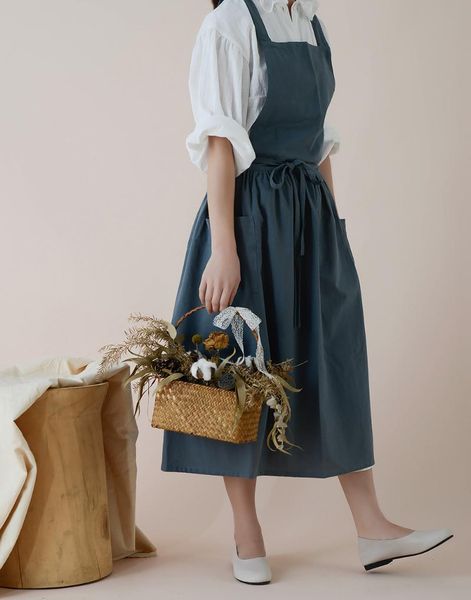 

aprons 2021 nordic simple florist apron cotton linen gardening coffee shops kitchen for cooking baking restaurant
