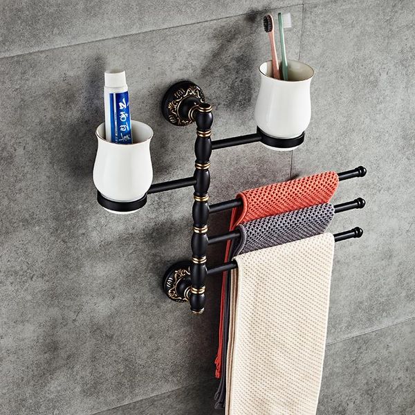 

storage shelf 360 degree rotation towel bars home rack bathroom organizer hardware accessory racks