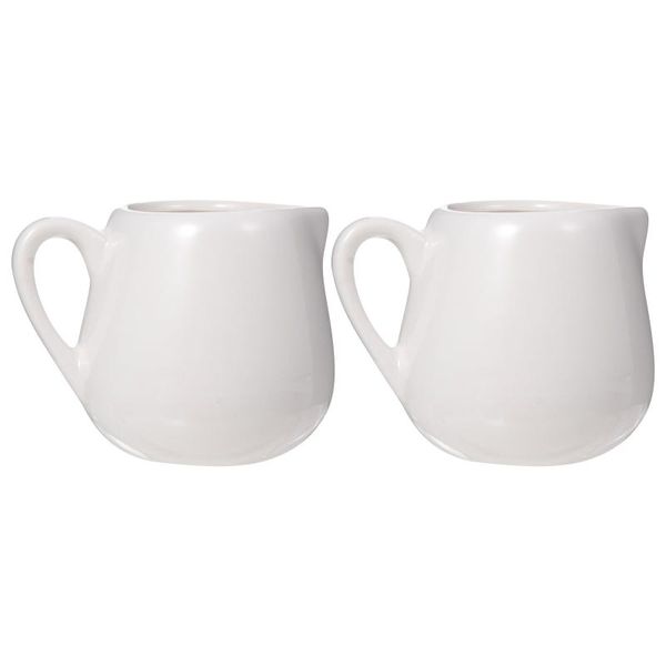 

spoons 2 pcs mini jug kitchen sauce cup jugs ceramic creamer with handle