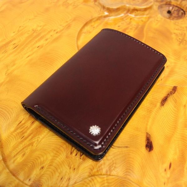 

imported hand-made short wallets purses women men clutch vegetable tanned leather thin shell cordovan wallet card holder, Red;black