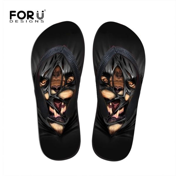 

slippers black animal lion print men flip flops shoes,summer rubber sole sandals for brand casual men's beach