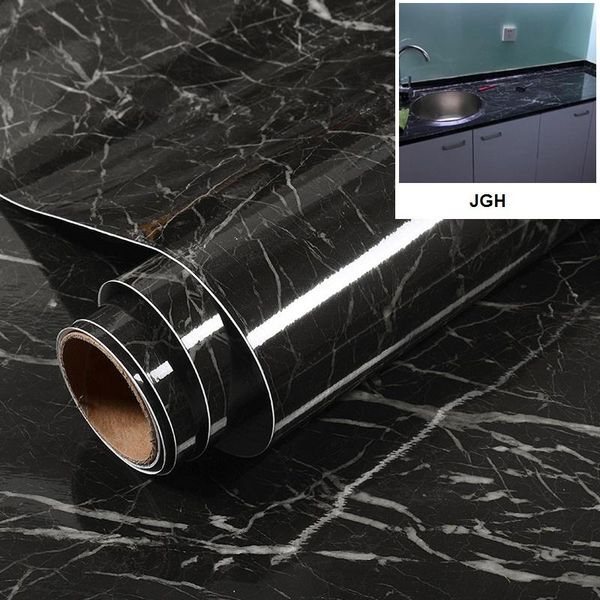 

wallpapers pvc waterproof self adhesive wall stickers for kitchen bathroom living room tv background black marble roll