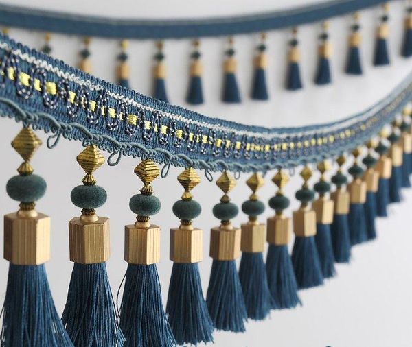 

high-grade lace curtain tassel hanging ear crystal beads trim head cloth art sofa accessories stage other home decor