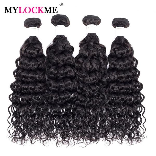 

human hair bulks water wave 4 bundles wholesale price deals 100% brazilian remy natural color for women mylockme, Black