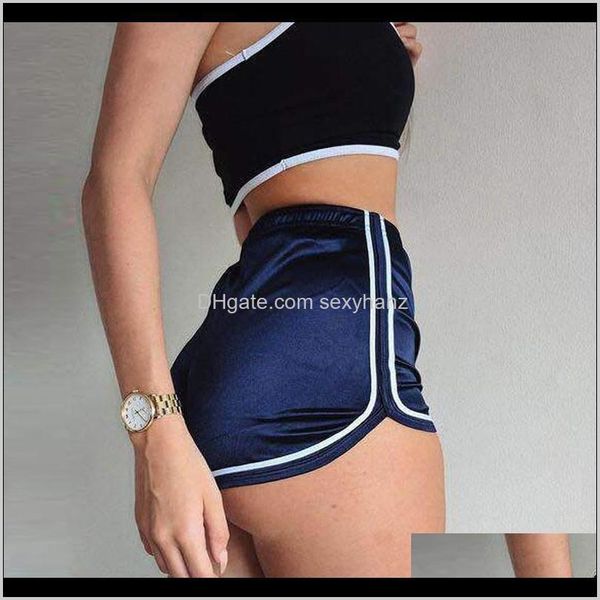 

womens clothing apparel drop delivery 2021 women summer silk slim beach casual white egde shorts ymeor, White;black