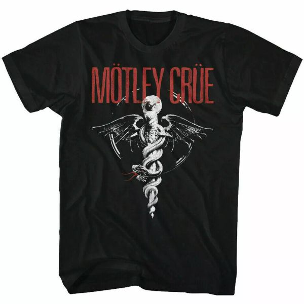 

motley crue dr feelgood logo t shirt mens licensed rock n roll retro band black, White;black