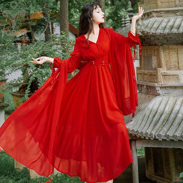 

yosimi red long dres for desert travel summer fit and flare maxi ankle-length bandage party es 210604, Black;gray