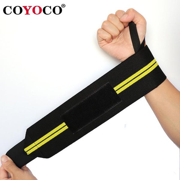 

wrist support 1 pair adjustable brace wristbands hand dispense coyoco professional sports weightlifting protector yellow, Black;red