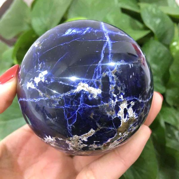 

wholesale natural blue sodalite crystal ball family decorative gifts reiki stone objects & figurines