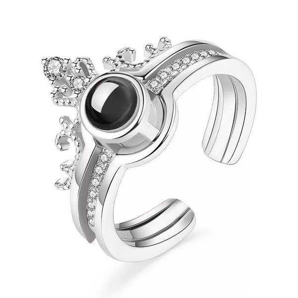 

cluster rings peixin s couple ring 100 languages i love you projection crown romantic jewelry lady lover wedding anniversary gift, Golden;silver