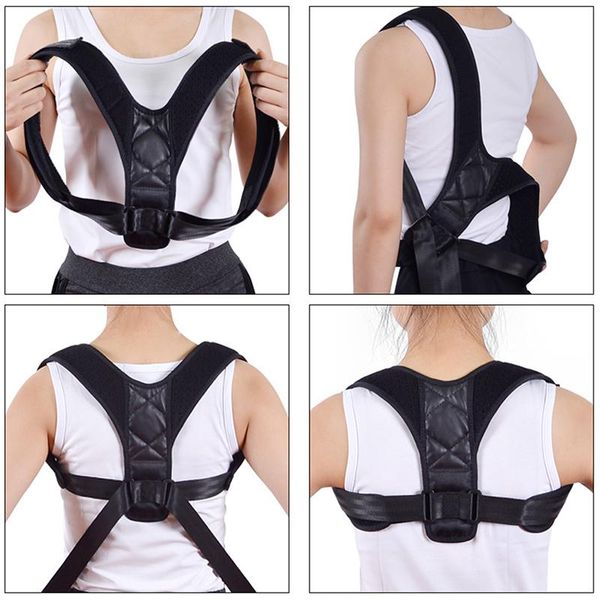 

kids posture corrector breathable durable comfortable back shoulder lumbar waist supporting correction straighten upper children support, Black;blue