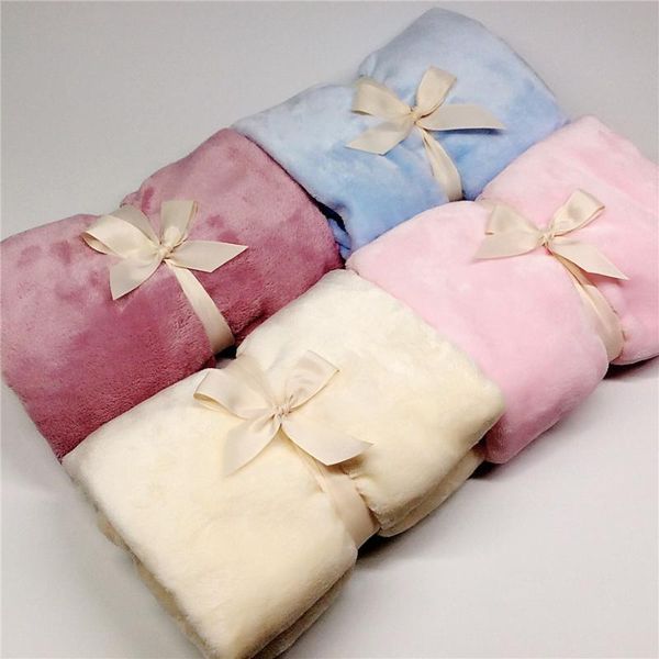 

blankets & swaddling 70*100cm pure color coral flannel blanket breathable comfortable slepping quilt infant swaddle baby bath towel pet 1pc