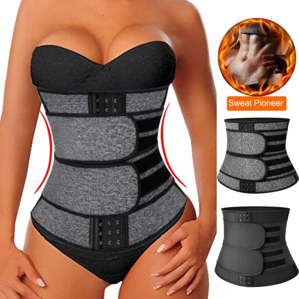 

women's shapers faja shapewear neoprene sauna waist trainer corset sweat belt for women weight loss compression trimmer workout fitness, Black;white