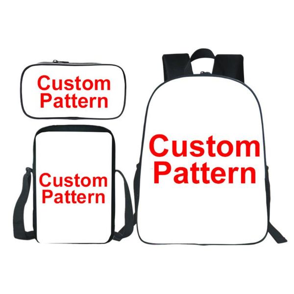 

customize 16 inch teenager backpack school custom your name image schoolbag children book bag three-piece suit