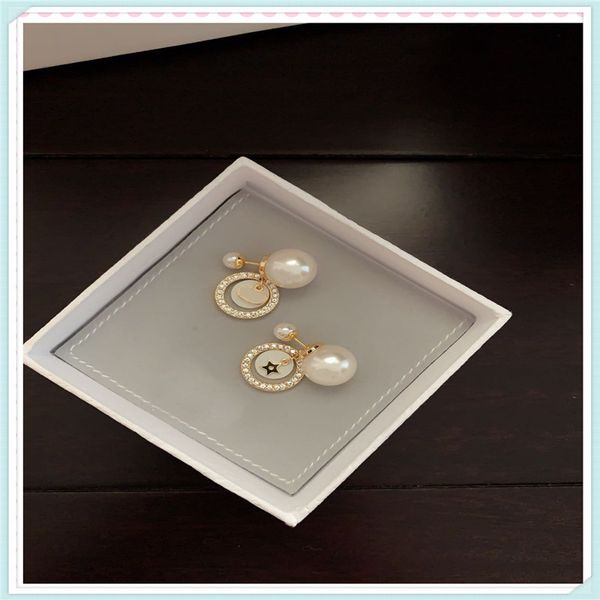 

2021 fashion pearls womens earings jewelry luxurys designers earrings studs brands pearl 925 gold ear stud d designer earring stu 21042101dq, Golden;silver