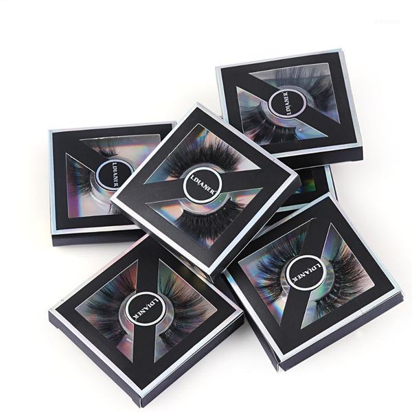 

pair 25mm 6d faux mink hair false eyelashes wispies cross long fluffy lashes dramatic extension eye fashion makeup tool1