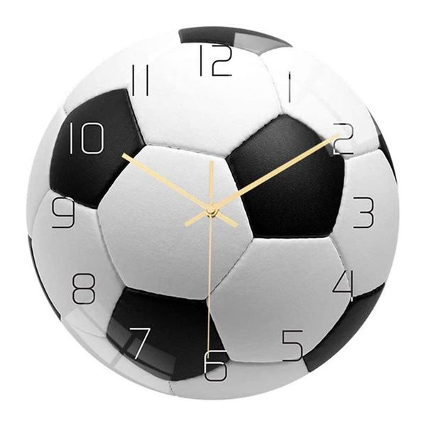 

wall clocks soccer acrylic silent clock bedroom living room alarm birthday christmas gifts present for kids decor