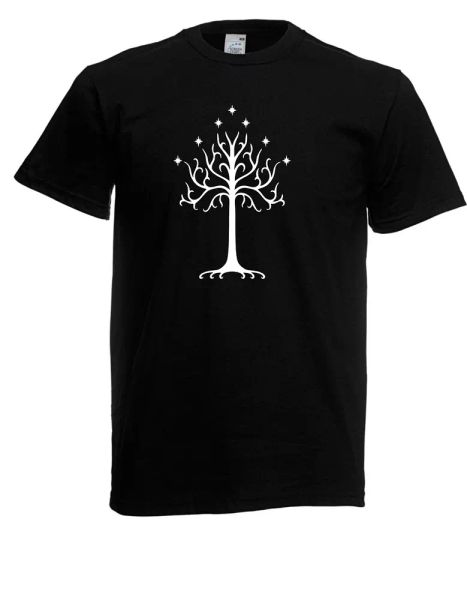 

mens t-shirt white tree of gondor size up to 5xl, White;black