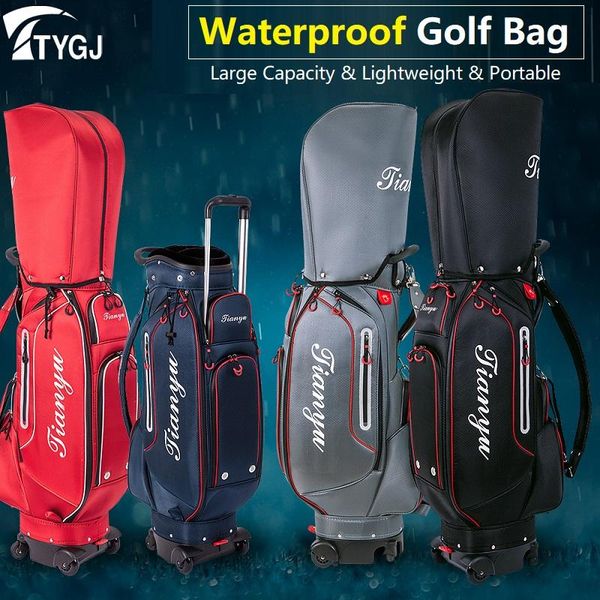 

golf bags upgrade waterproof bag multi-functional stand with wheel golfing cart package aircraft consignmentÂ storage 4 color