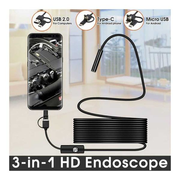 

mini cameras endoscope 3 in 1 snake camera usb micro type-c 10m hard cable