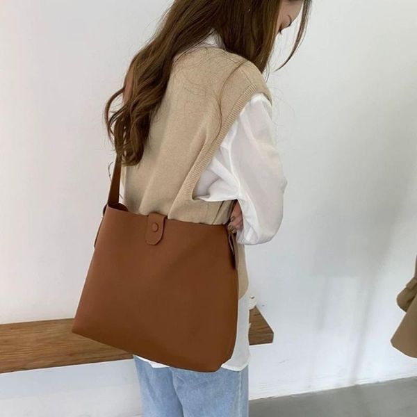 

evening bags 2021 women vintage shoulder tote designer handbags soft pu leather messenger bag casual large capacity composite