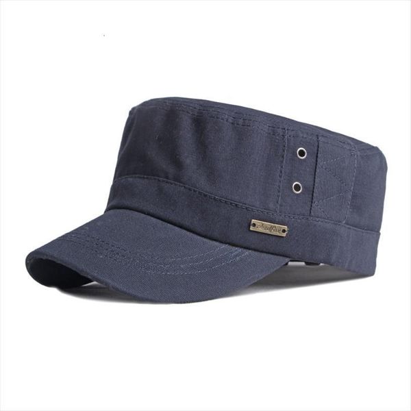 

simple military hats men women cotton spring summer flat baseball army cap solid sunproof visor, Blue;gray